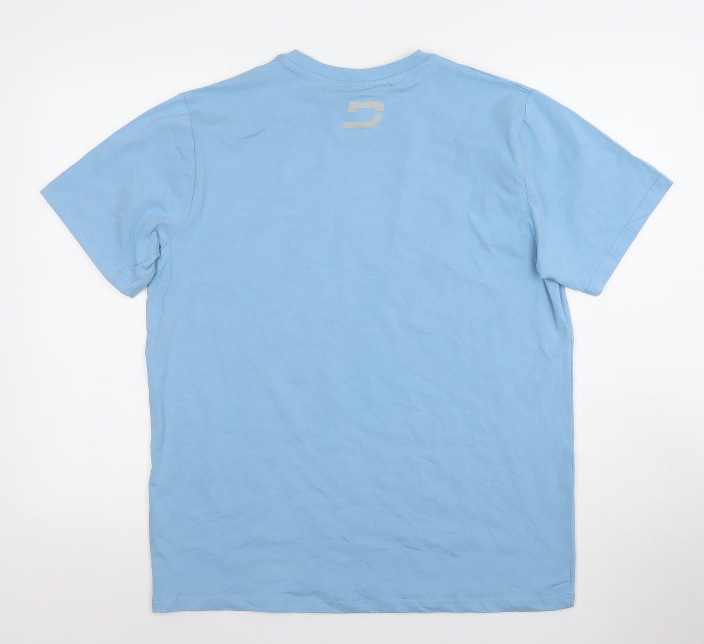 Druids Men's Blue Regular Fit Cotton Crew Neck T-Shirt Size S