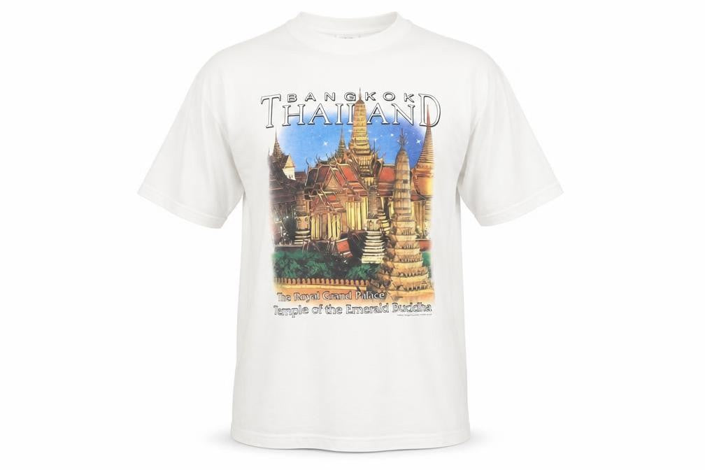 Joligolf Men's White Bangkok Thailand Graphic Cotton T-Shirt L Vintage