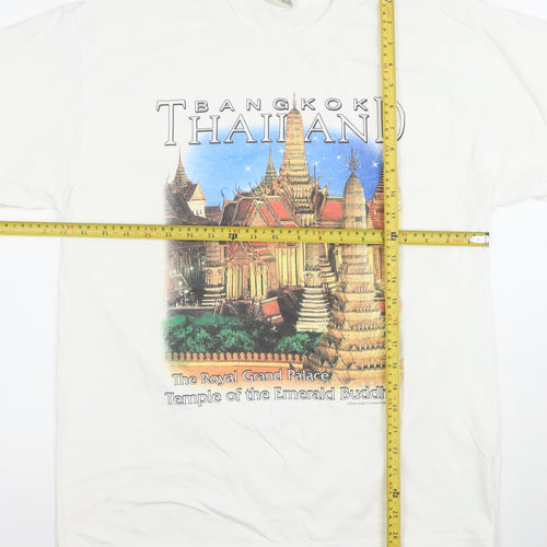 Joligolf Men's White Bangkok Thailand Graphic Cotton T-Shirt L Vintage