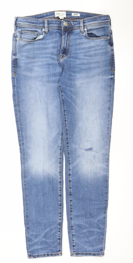 River Island Men's Blue Skinny Fit Jeans 34W 32L Denim Stretch