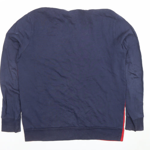 Levi's Mens Blue Red Logo Crew Neck Cotton Sweatshirt L Regular Fit