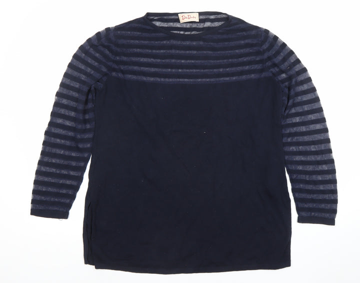 Betty Barclay Women's Navy Striped Long Sleeve Jersey Top M