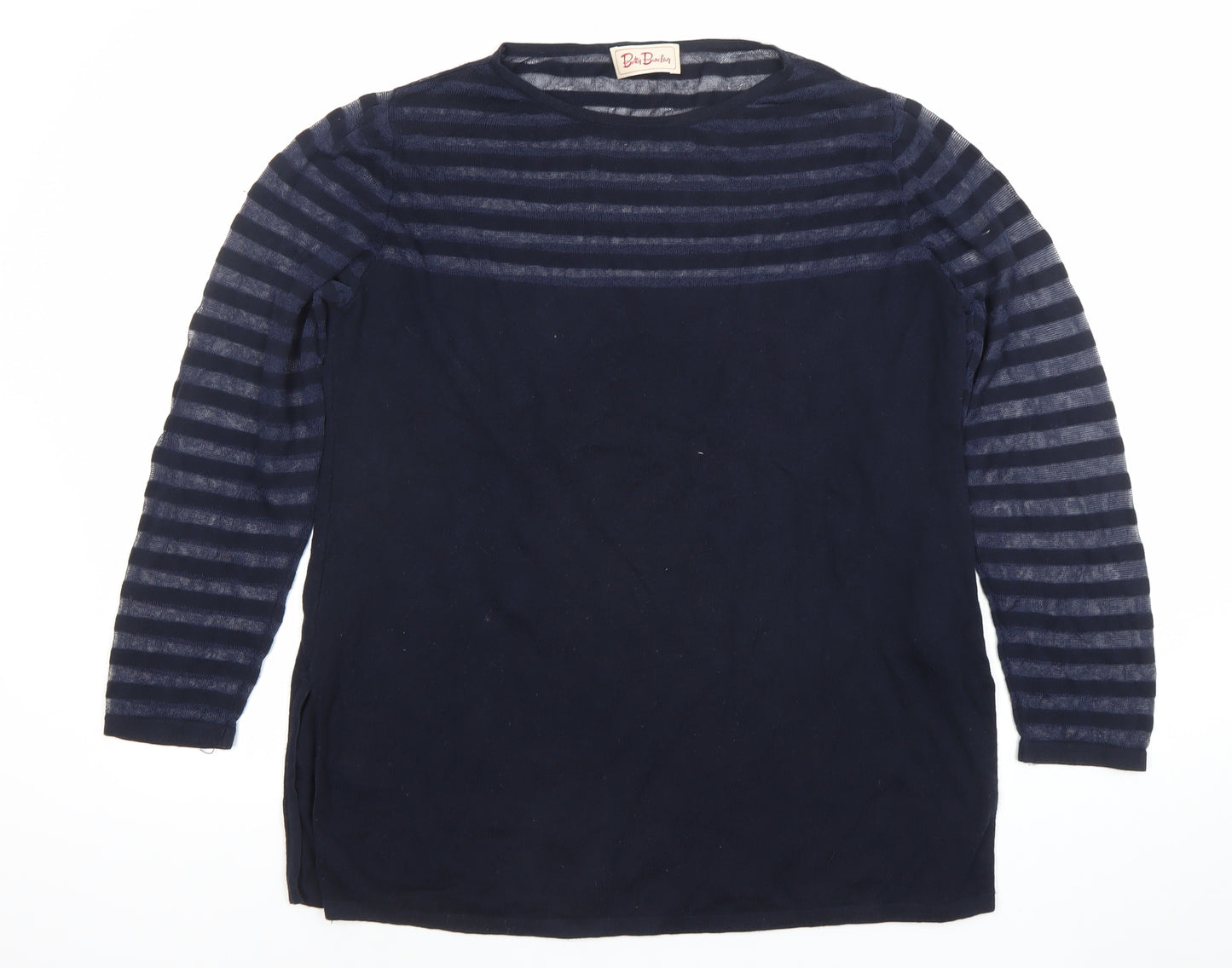 Betty Barclay Women's Navy Striped Long Sleeve Jersey Top M