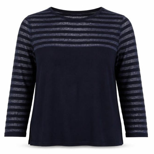Betty Barclay Women's Navy Striped Long Sleeve Jersey Top M