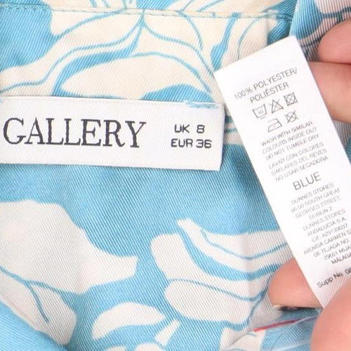 Callery Women’s Blue Floral Long Sleeve Button-Up Shirt UK 8