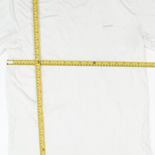 Diesel Men's White XL Cotton Crew Neck Short Sleeve T-Shirt