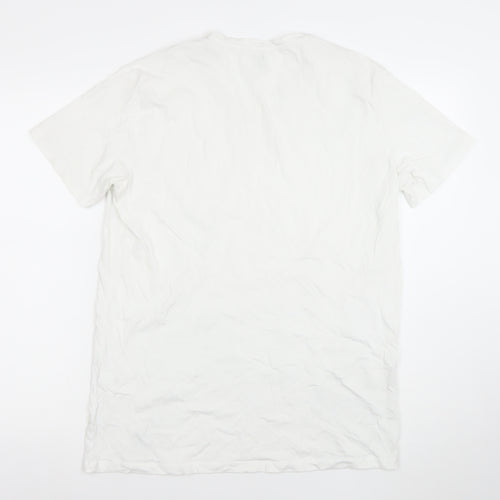 Diesel Men's White XL Cotton Crew Neck Short Sleeve T-Shirt