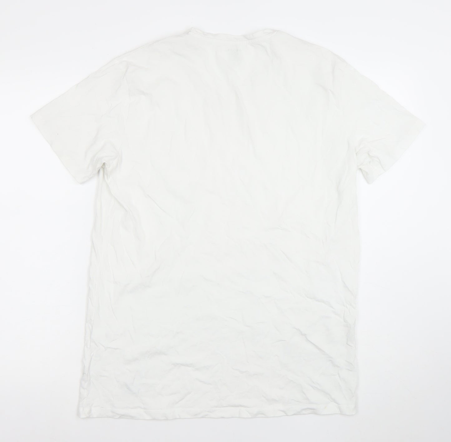 Diesel Men's White XL Cotton Crew Neck Short Sleeve T-Shirt