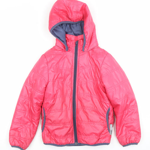 Name It Girls Pink Hooded Puffer Jacket 7 Years Lightweight Winter Coat
