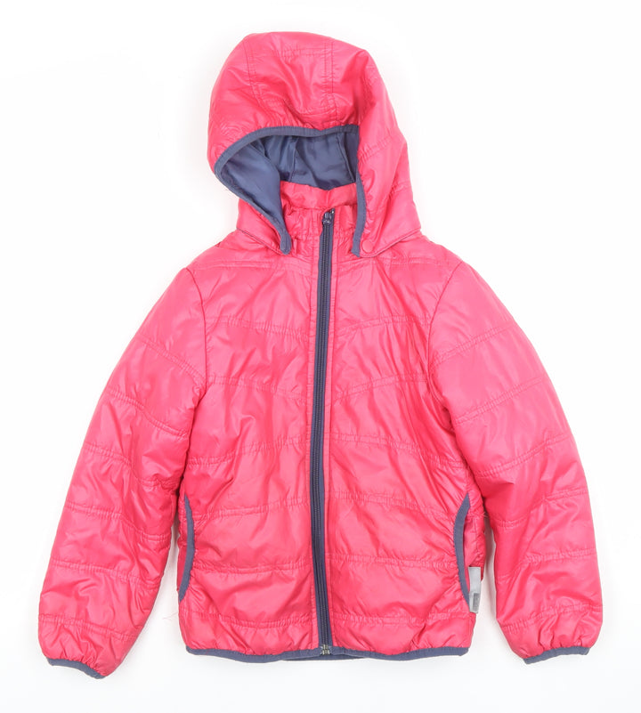 Name It Girls Pink Hooded Puffer Jacket 7 Years Lightweight Winter Coat