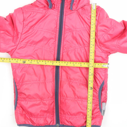 Name It Girls Pink Hooded Puffer Jacket 7 Years Lightweight Winter Coat