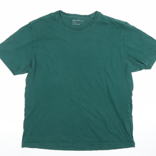 Pool Premium Men’s Green Cotton Crew Neck Regular Fit T-Shirt M