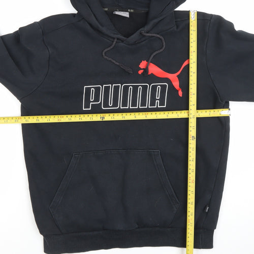 Puma Men's Black XS Pullover Hoodie with Red Logo