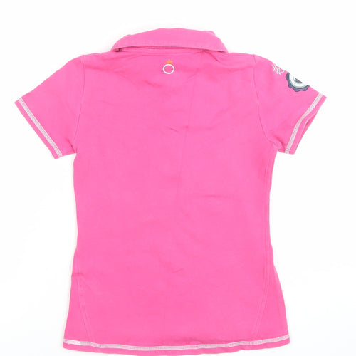 Fouganza Girls Pink Polo Shirt 8 Years Horse Riding Graphic Top