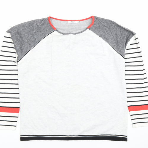 Cecil Women's Multicoloured Striped Crew Neck Long Sleeve Jumper M