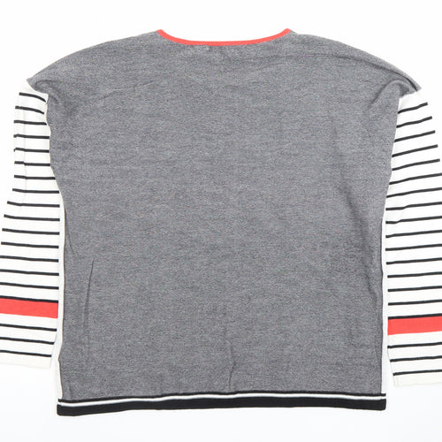 Cecil Women's Multicoloured Striped Crew Neck Long Sleeve Jumper M