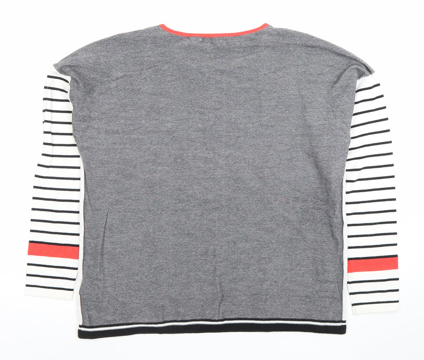 Cecil Women's Multicoloured Striped Crew Neck Long Sleeve Jumper M