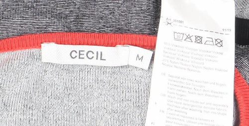 Cecil Women's Multicoloured Striped Crew Neck Long Sleeve Jumper M