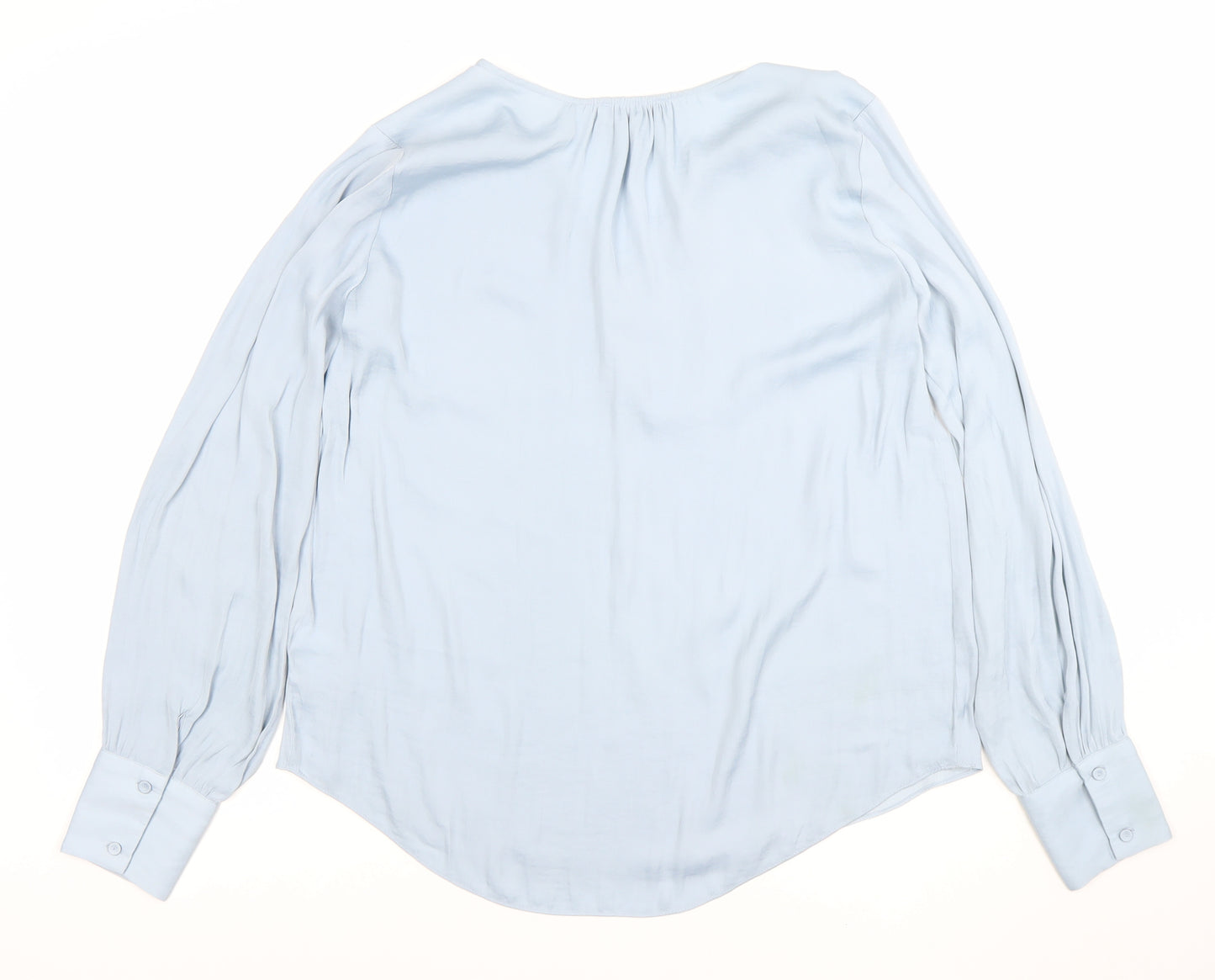 Maison d'Amélie Women’s Blue Long Sleeve V-Neck Blouse UK M