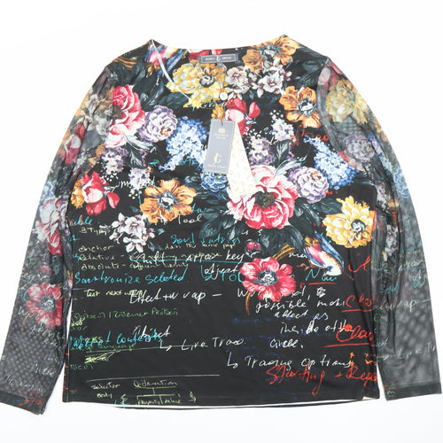 Jessica Graaf Women's Multicoloured Floral Long Sleeve T-Shirt Top 2XL