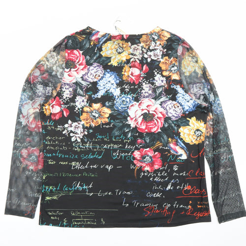 Jessica Graaf Women's Multicoloured Floral Long Sleeve T-Shirt Top 2XL
