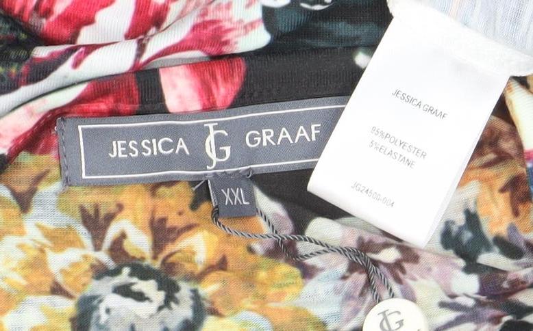 Jessica Graaf Women's Multicoloured Floral Long Sleeve T-Shirt Top 2XL