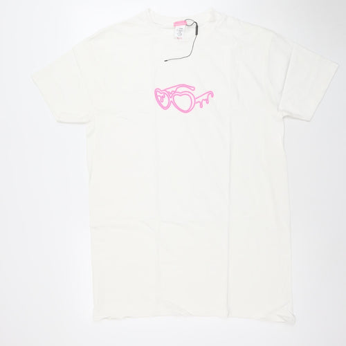 I Saw It First Women’s White Love Island Small Graphic T-Shirt Dress