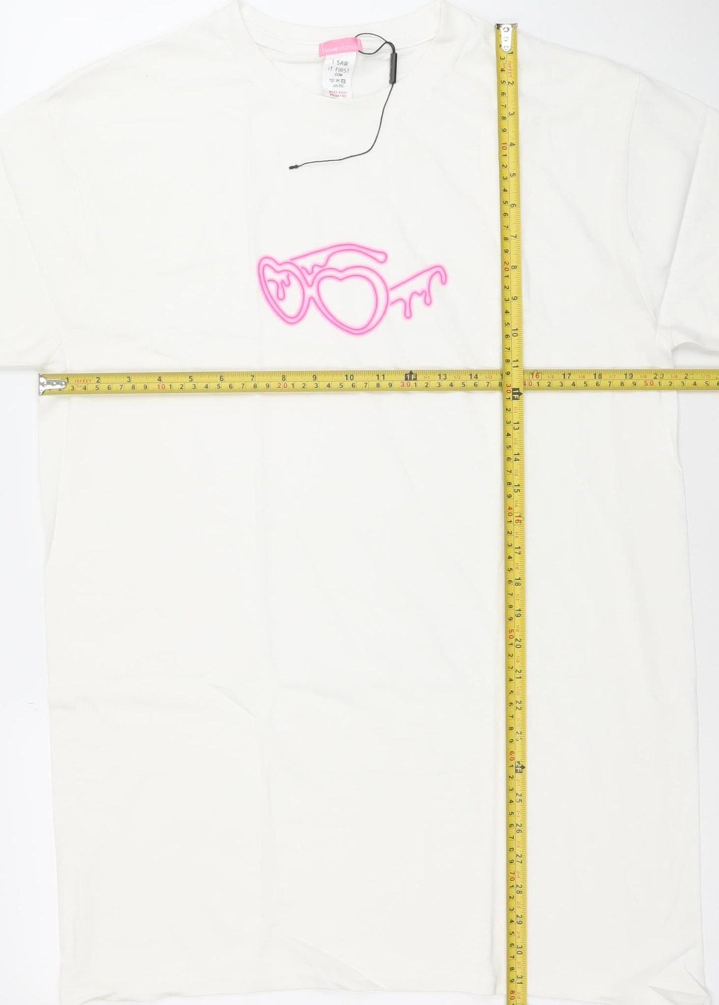 I Saw It First Women’s White Love Island Small Graphic T-Shirt Dress