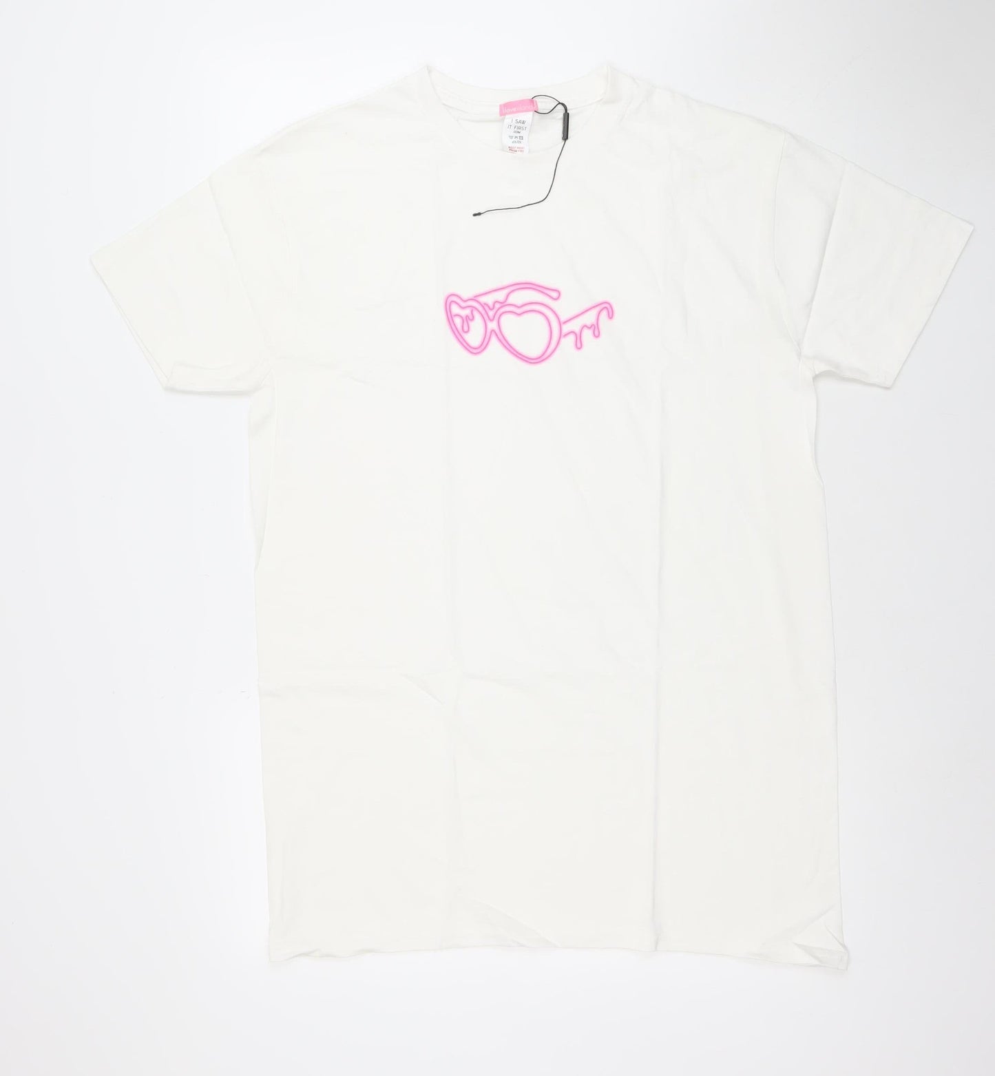 I Saw It First Women White Love Island Short T-Shirt Dress Size S