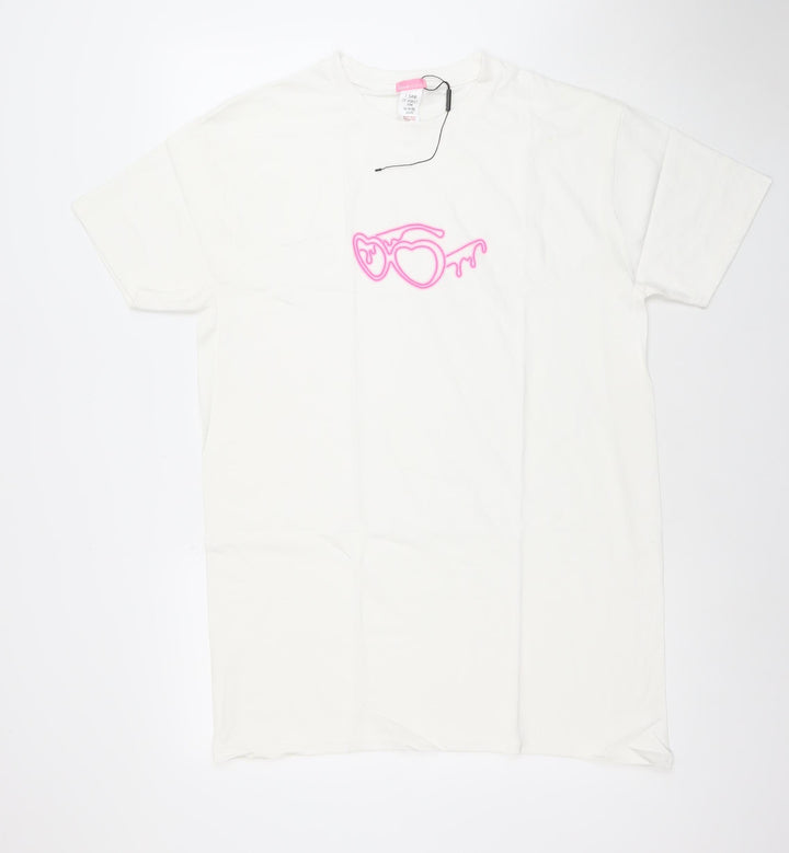 I Saw It First Women White Love Island Short T-Shirt Dress Size S