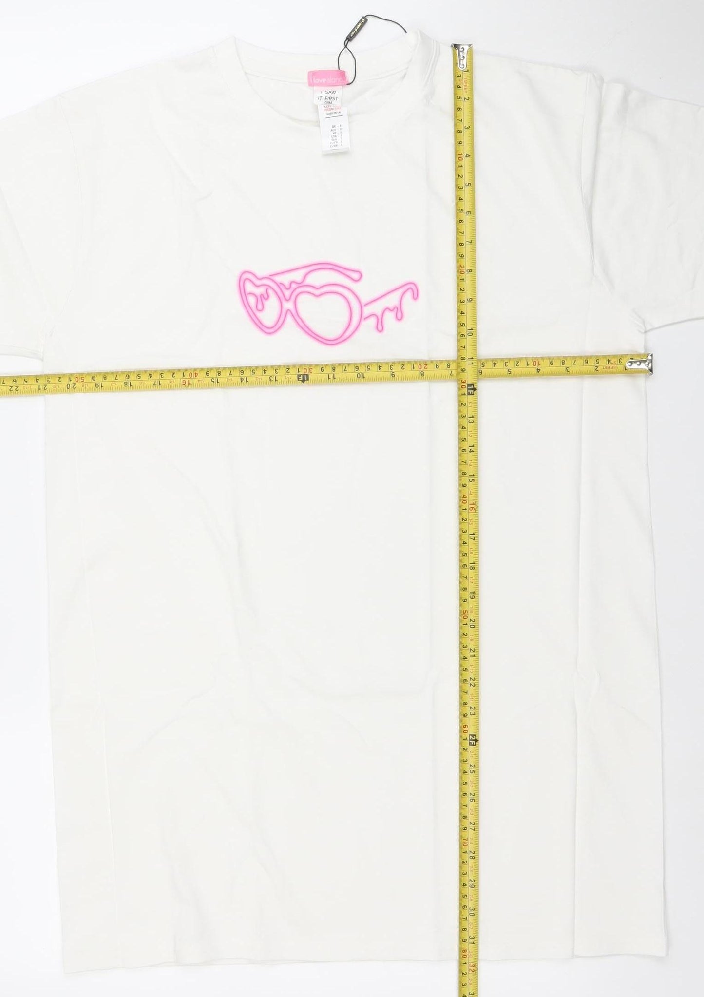 I Saw It First Women White Love Island Short T-Shirt Dress Size S