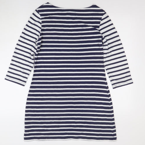 Jack Wills Women's Blue Striped T-Shirt Dress Size 12