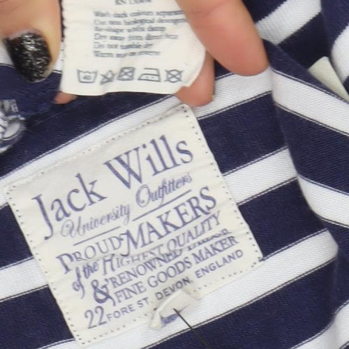 Jack Wills Women's Blue Striped T-Shirt Dress Size 12
