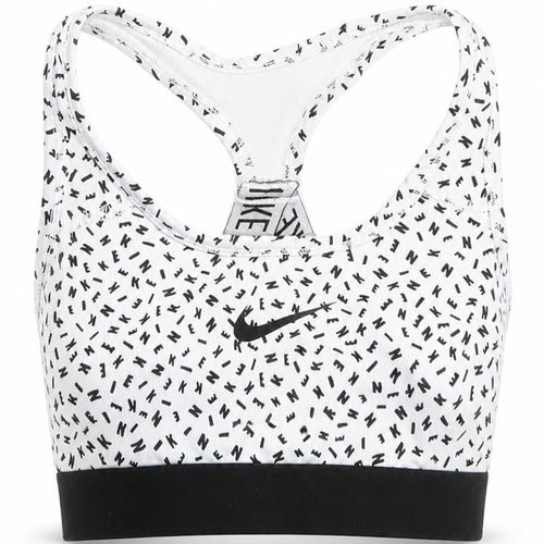 Nike Girls White Black Dri-FIT Sports Bra M Athletic Tank Top