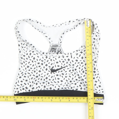 Nike Girls White Black Dri-FIT Sports Bra M Athletic Tank Top