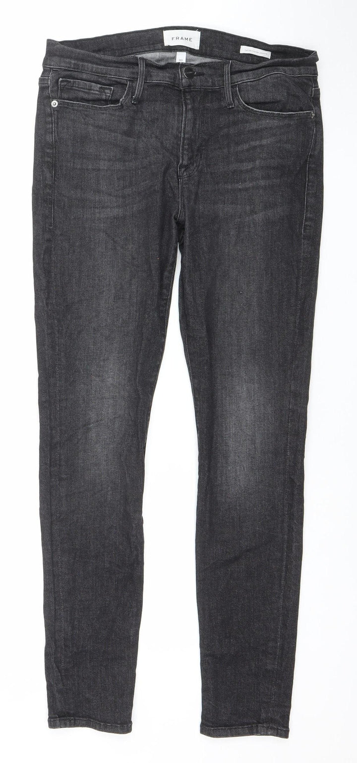 FRAME Womens Black Skinny Jeans Size 30 Slim Fit Mid Rise Denim