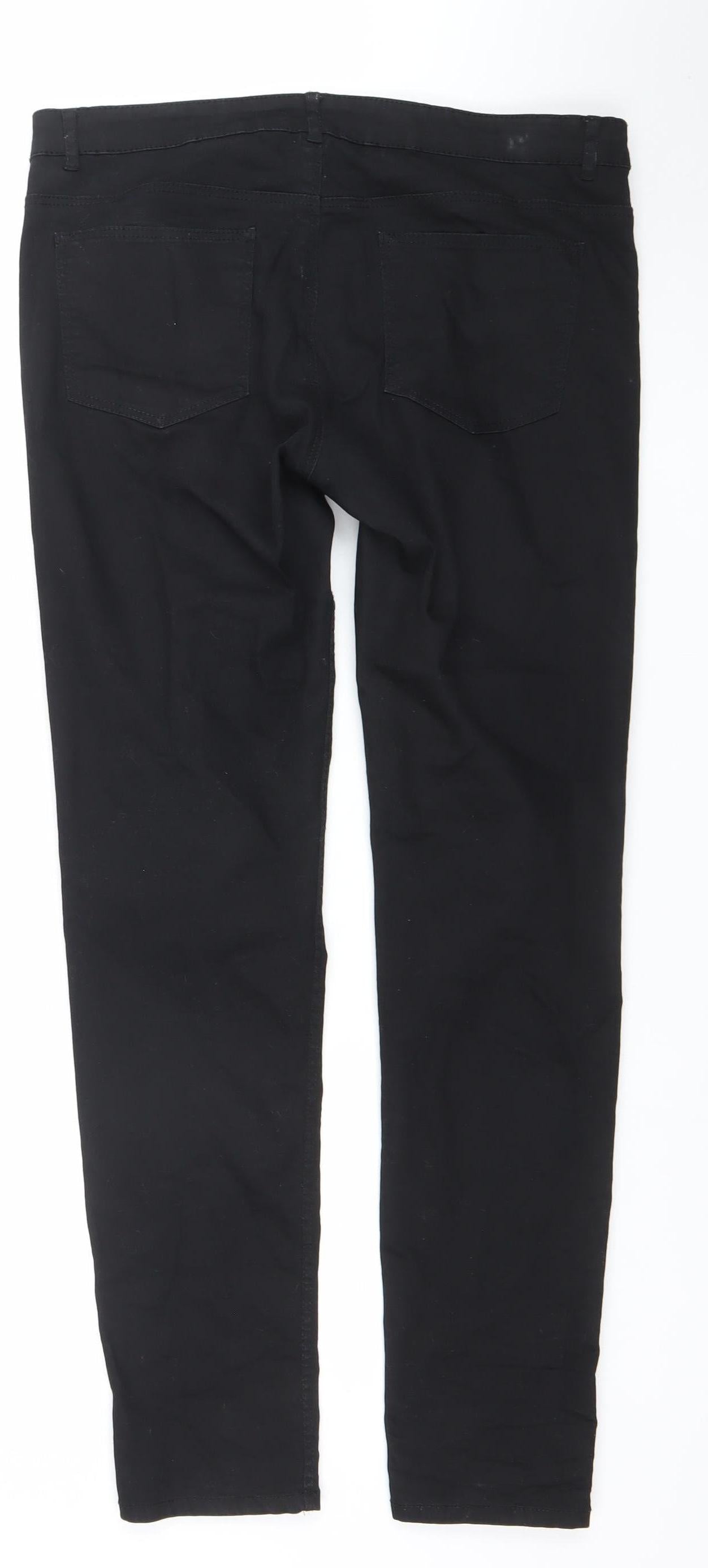 H&M Women Black Skinny Jeans Size 16 Stretch Cotton Blend