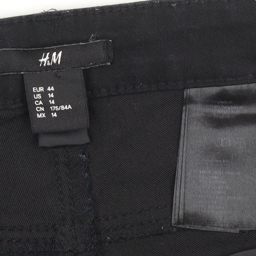 H&M Women Black Skinny Jeans Size 16 Stretch Cotton Blend