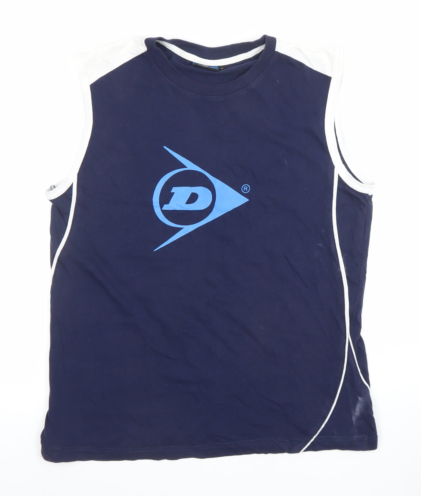 Dunlop Men's Blue Sleeveless Tank Top L Gym Training Jersey