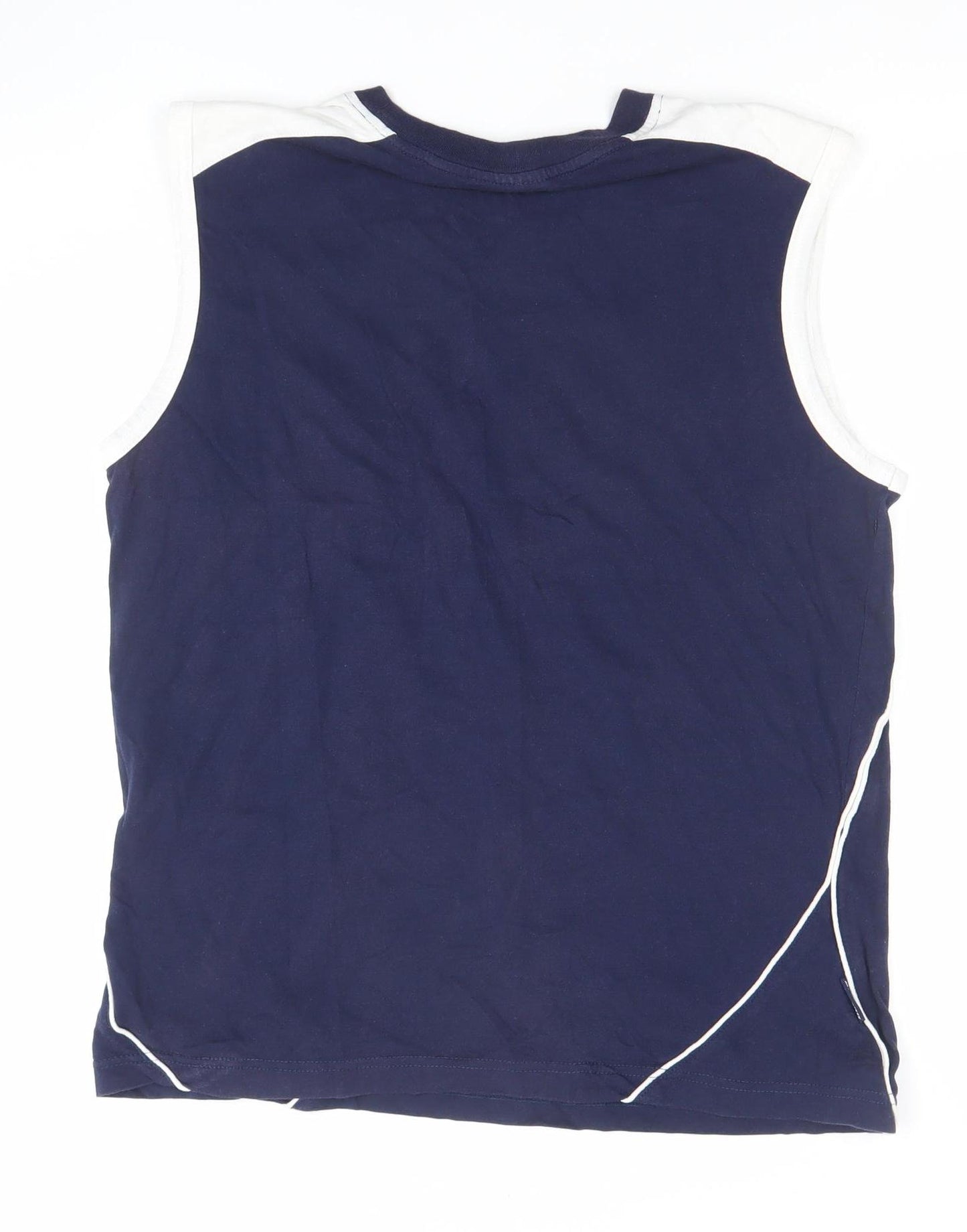 Dunlop Men's Blue Sleeveless Tank Top L Gym Training Jersey