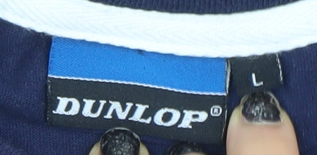 Dunlop Men's Blue Sleeveless Tank Top L Gym Training Jersey