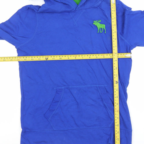 Abercrombie Teens Blue Pullover Hoodie L Embroidered Logo