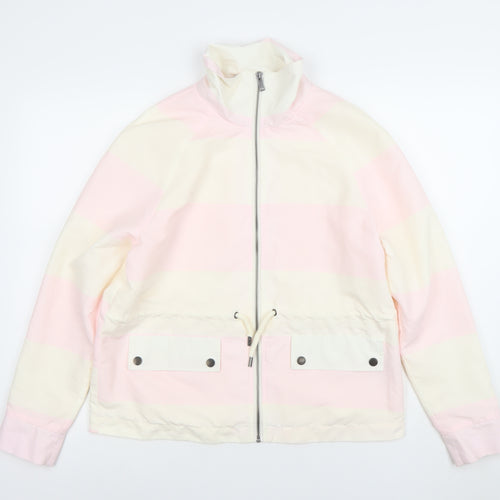 Noisy May Women’s Pink Striped Windbreaker Jacket Size M
