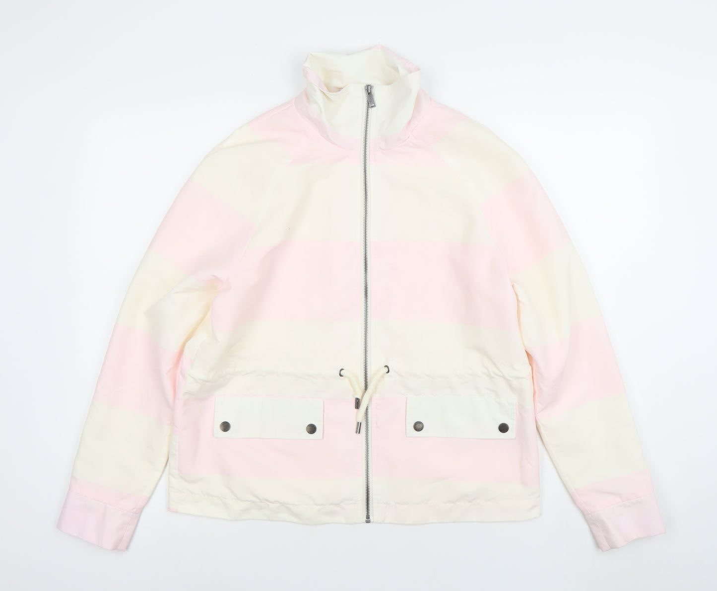 Noisy May Women’s Pink Striped Windbreaker Jacket Size M