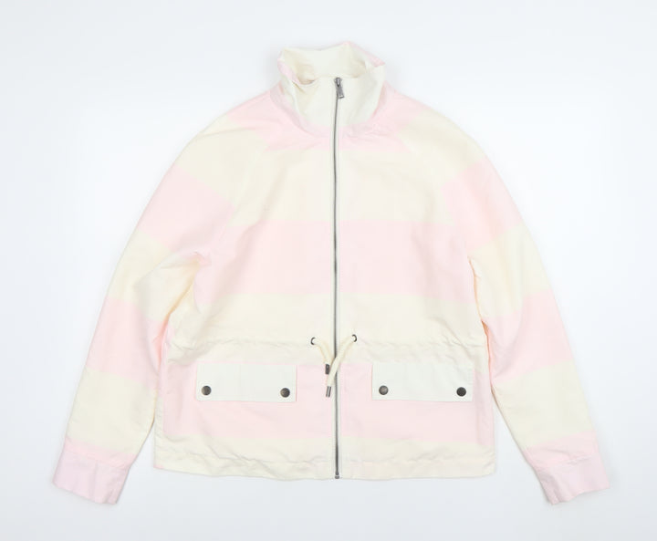 Noisy May Women’s Pink Striped Windbreaker Jacket Size M