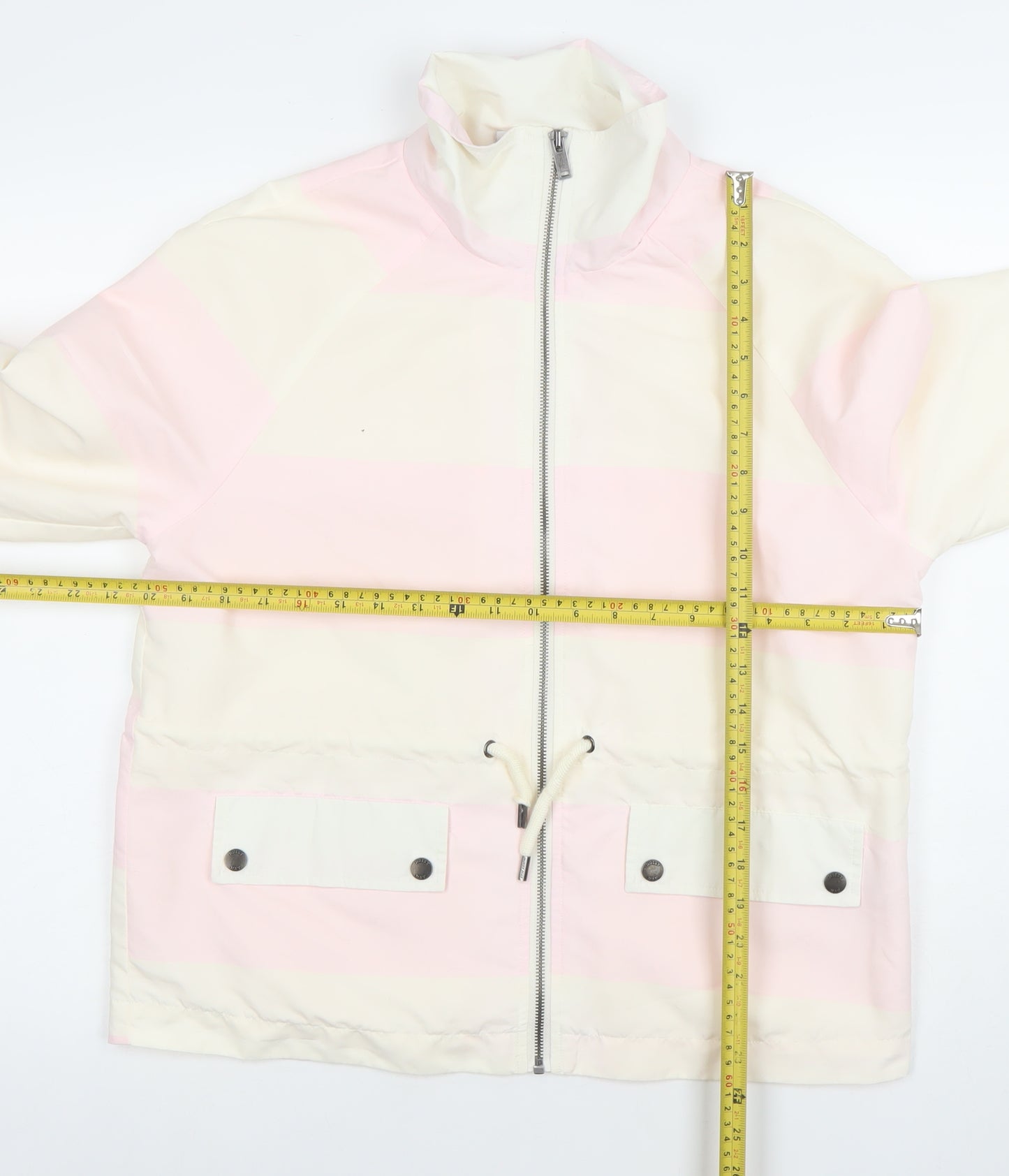 Noisy May Women’s Pink Striped Windbreaker Jacket Size M