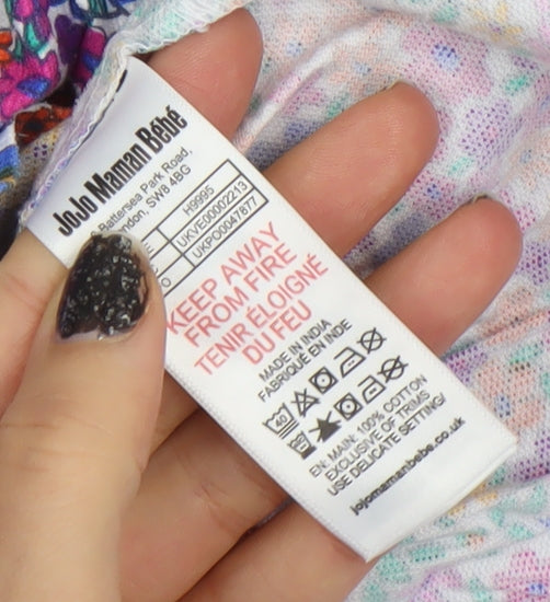 JoJo Maman Bébé Girls Multicoloured Floral Cotton A-Line Dress 3 Years