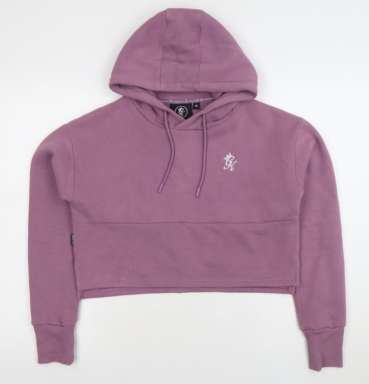 Gym King Women Purple Cropped Pullover Hoodie Size 10 Cotton Blend