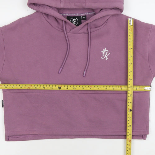 Gym King Women Purple Cropped Pullover Hoodie Size 10 Cotton Blend