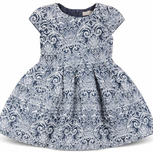 Paul Costelloe Girls Blue Floral Fit & Flare Dress 3 Years